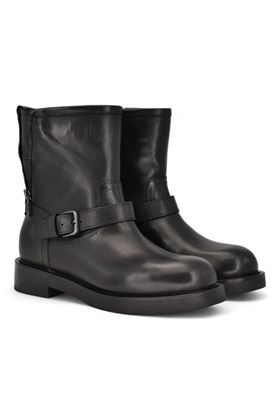 Tronchetto donna in pelle nera. JULIE DEE | MW546-NERO